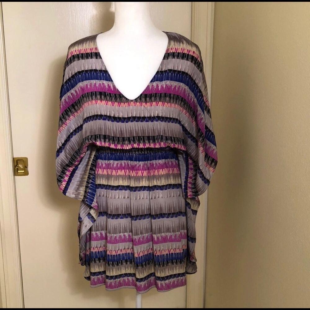 Anthropologie MYNE 100%Silk Caftan Mini Dress Sz.M